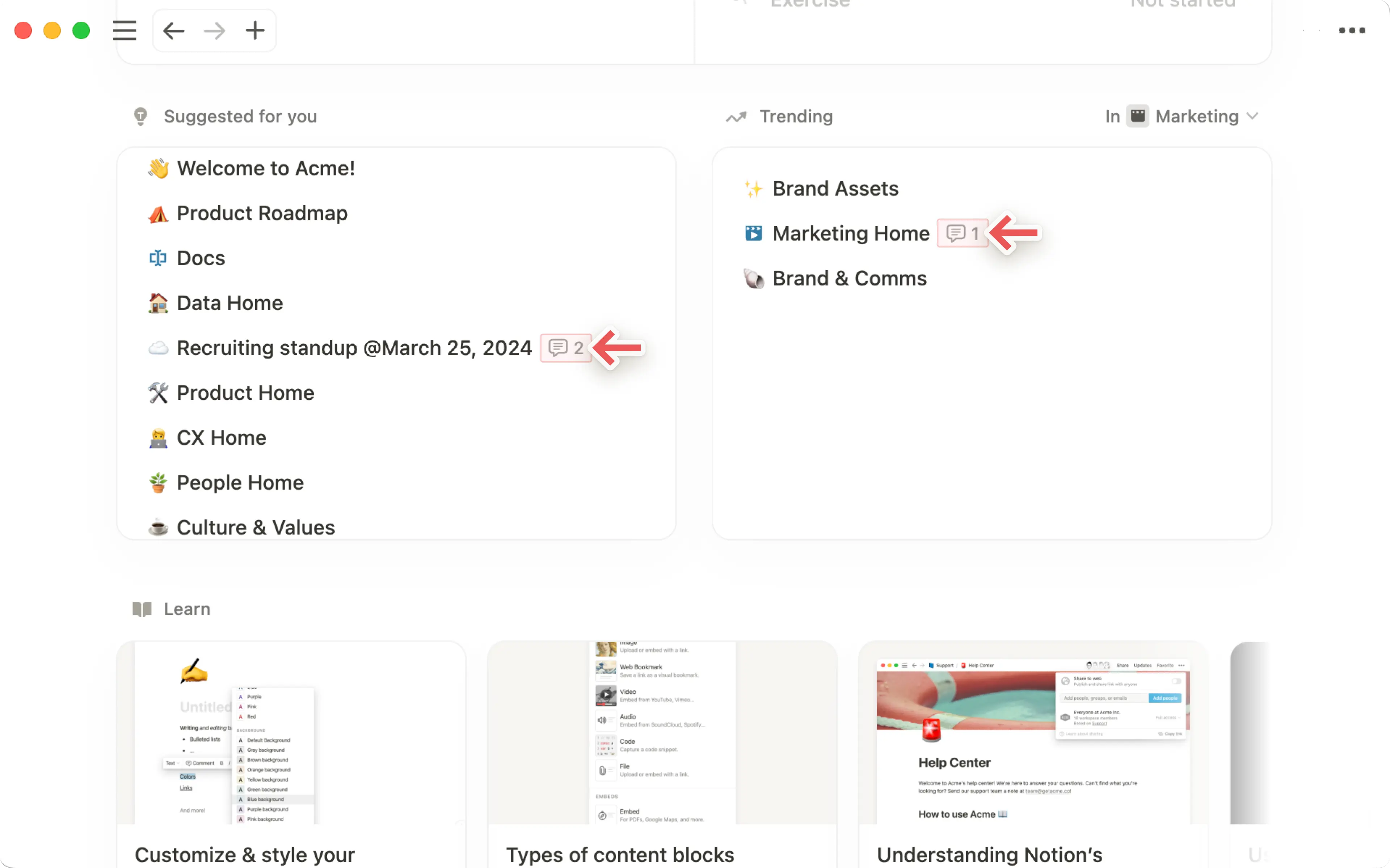 Comments - DB comment in home