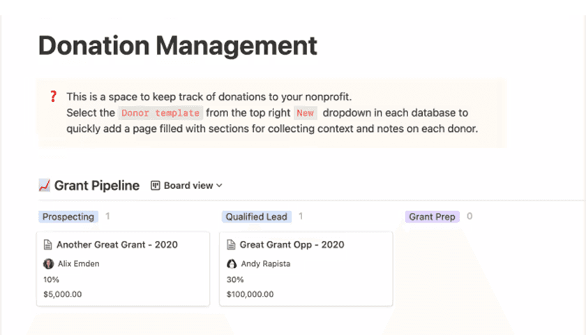 Image de produit de modèle de gestion des dons