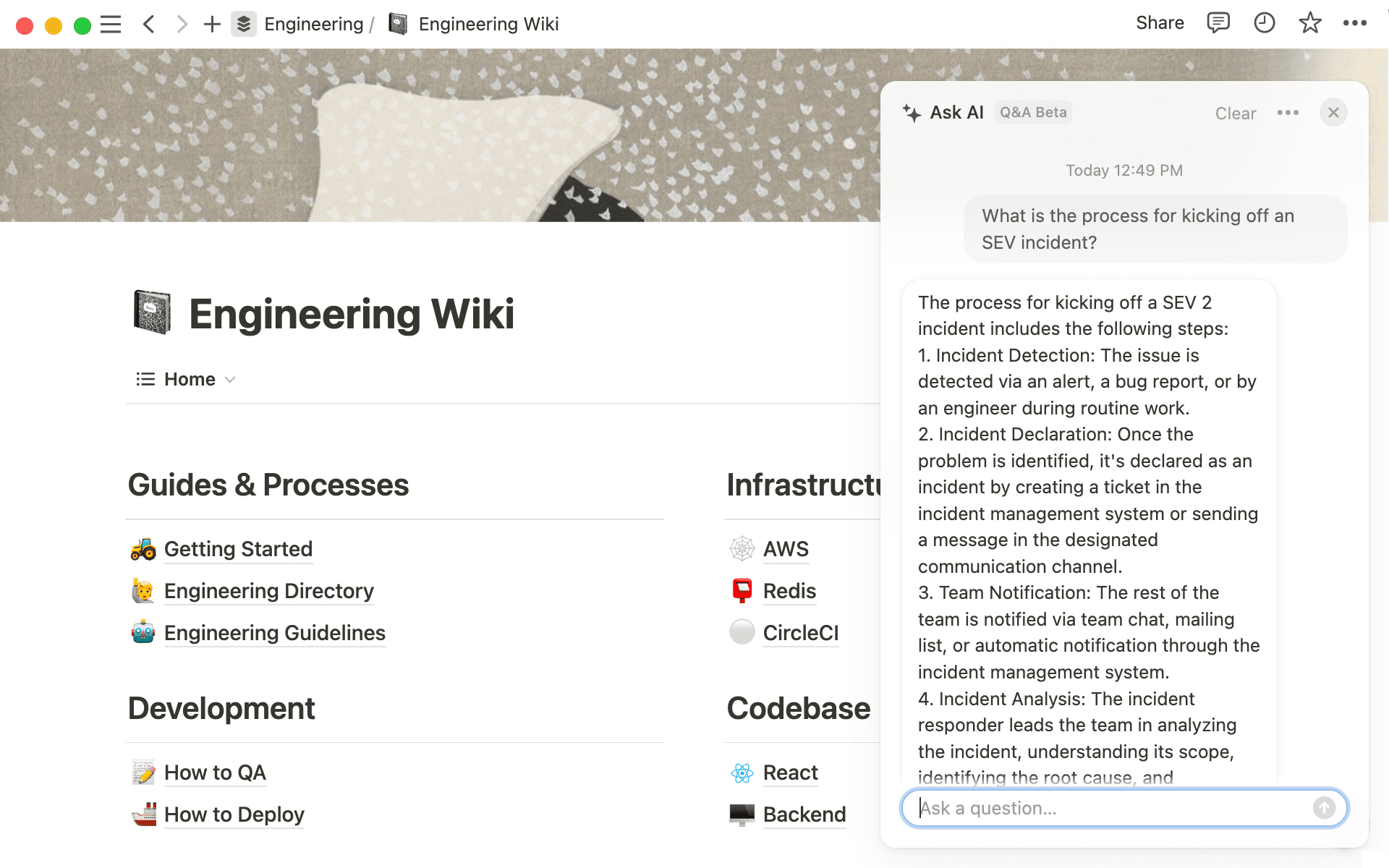 Seu wiki de engenharia está no Notion? Ótimo! Então, você pode usar o Notion Responde para tirar suas dúvidas e aumentar sua produtividade.