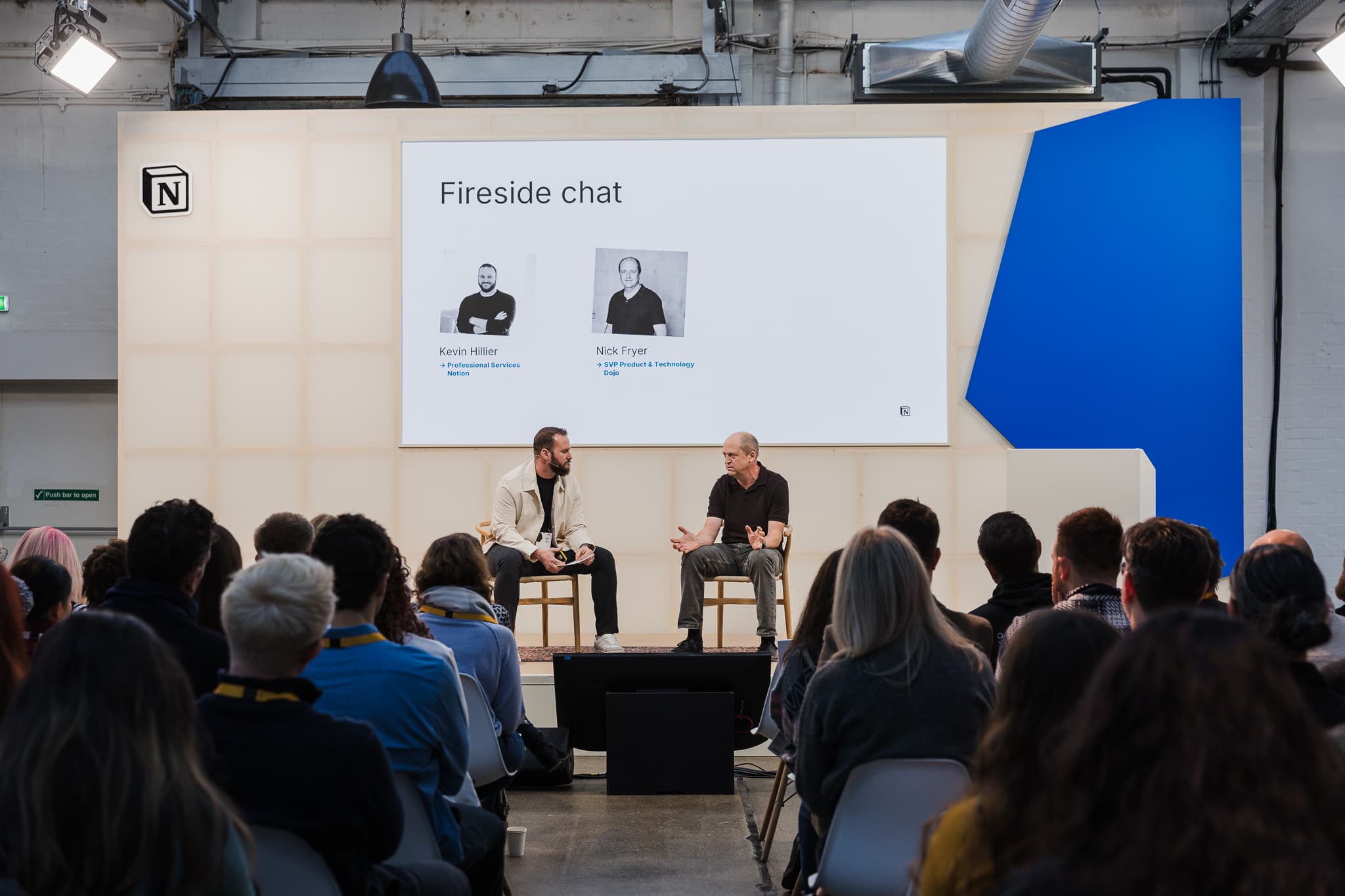 Nick Fryer, CPTO of Dojo, discussing how they use Notion to share knowledge and collaboration across over 1,000 employees.