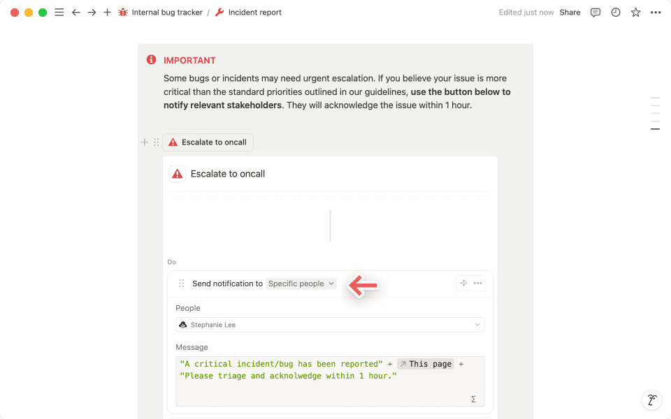 Personalize as fórmulas para controlar quem recebe as notificações e quais mensagens são exibidas