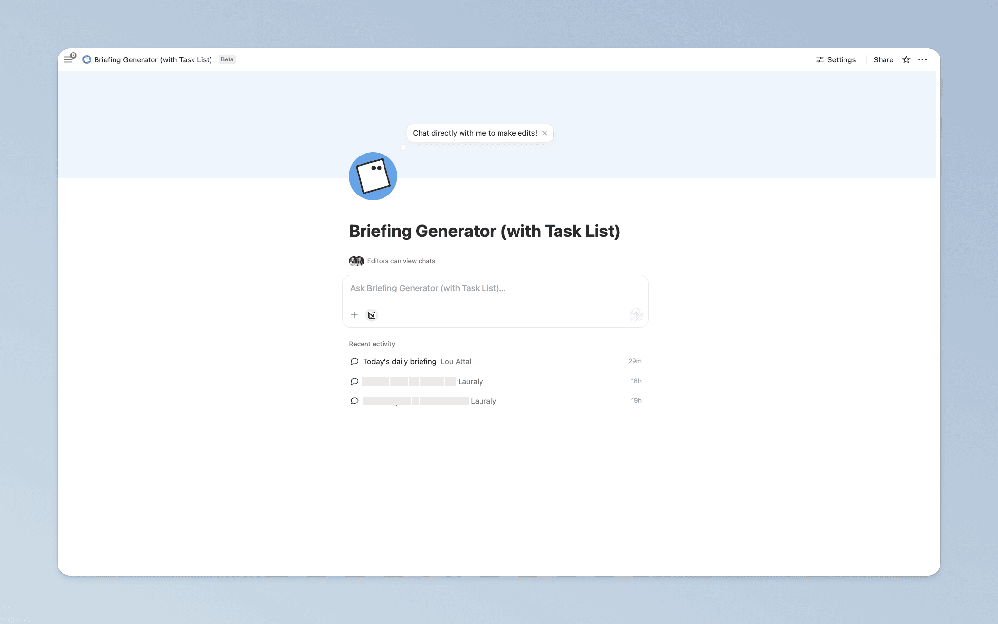Briefing Generator (with Task List)