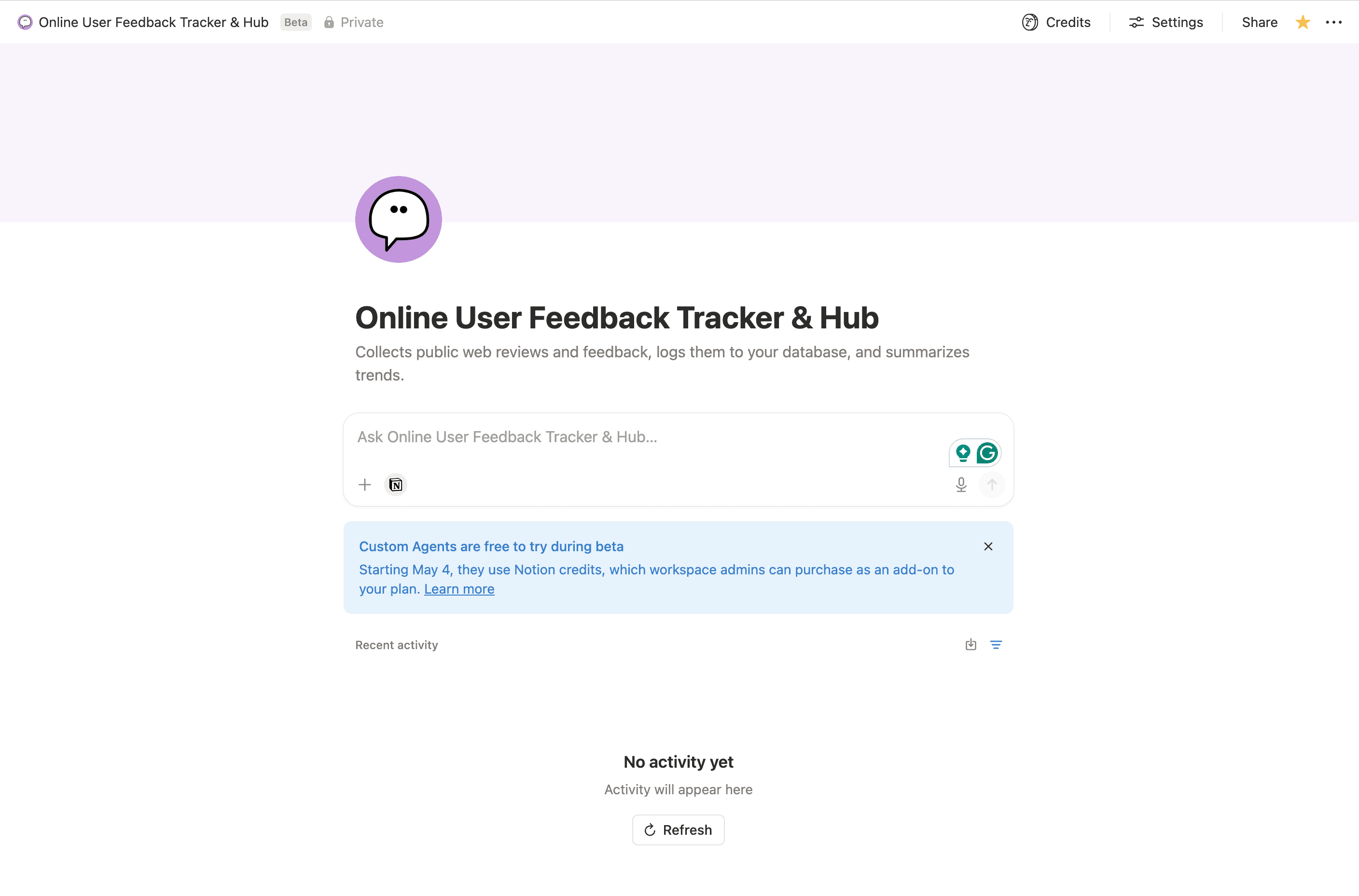 Online User Feedback Tracker & Hub