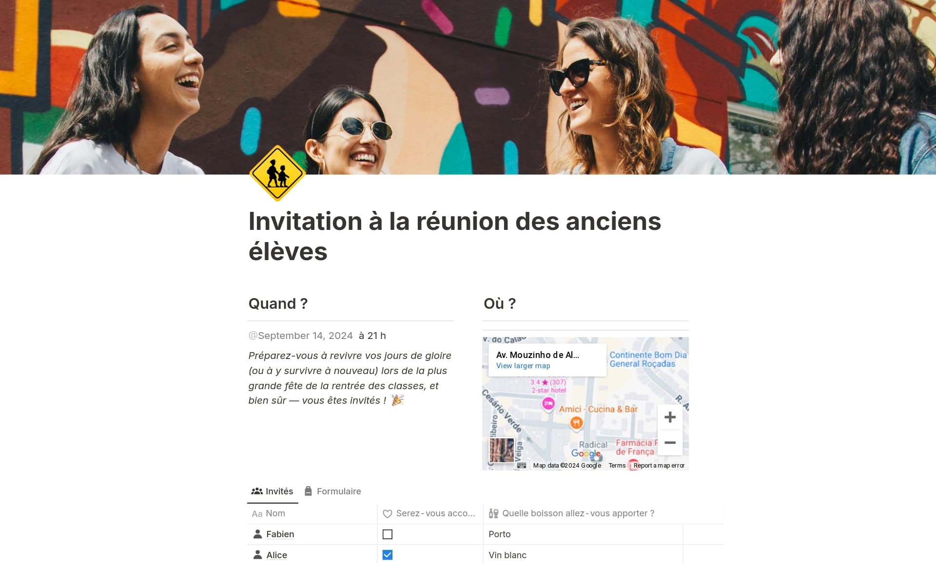 Aperçu du modèle de Invitation à une fête (avec RSVP)