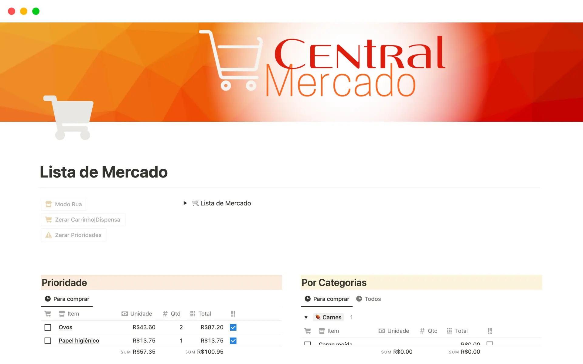 Captura de tela da coleção Apaixonados e organizados por Notion